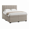 Boxspringbett Greige Polyester Rechteckig mit gepolstertem Kopfteil 180 x 200 cm