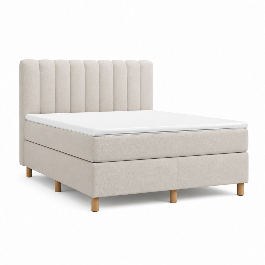 Polsterbett Doppelbett Beige Polyester Rechteckig 180 x 200 cm