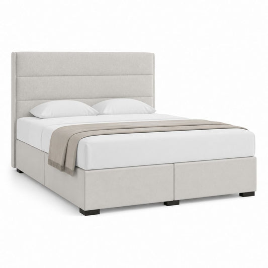 Boxspringbett Doppelbett Hellgrau Polyester Rechteckig 180 x 200 cm