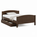 Doppelbett Bettgestell mit Bettkasten dunkelbraun Kiefer Massivholz rechteckig 160 x 200 cm