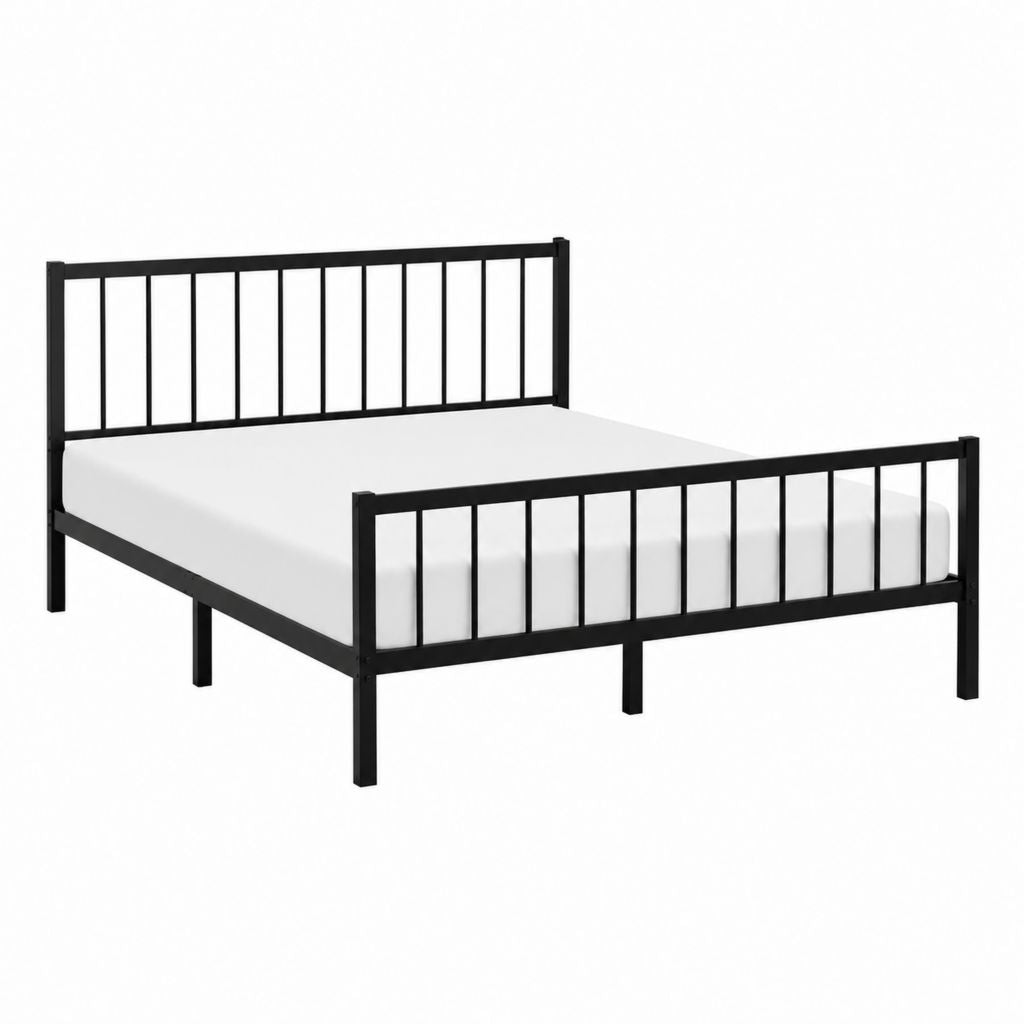 Metallbett Bettgestell Schwarz Stahl rechteckig 140 x 200 cm