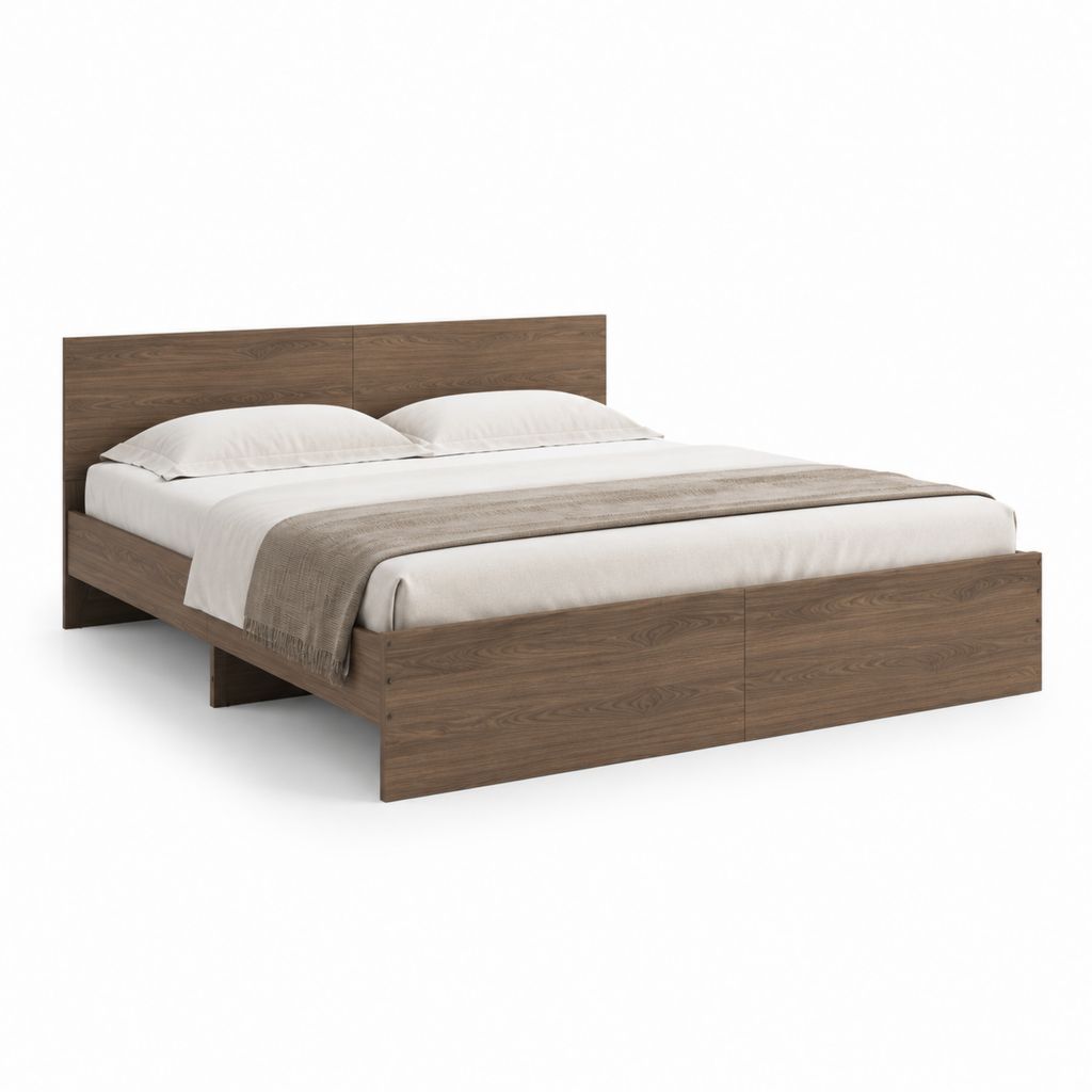 Doppelbett Bettgestell Nussbraun Spanplatte Rechteckig 180 x 200 cm